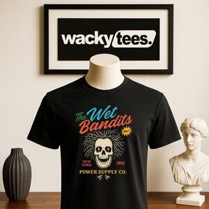 The Wet Bandits Power Supply Co Home Alone Marv Harry Funny Graphic Tee Shirt